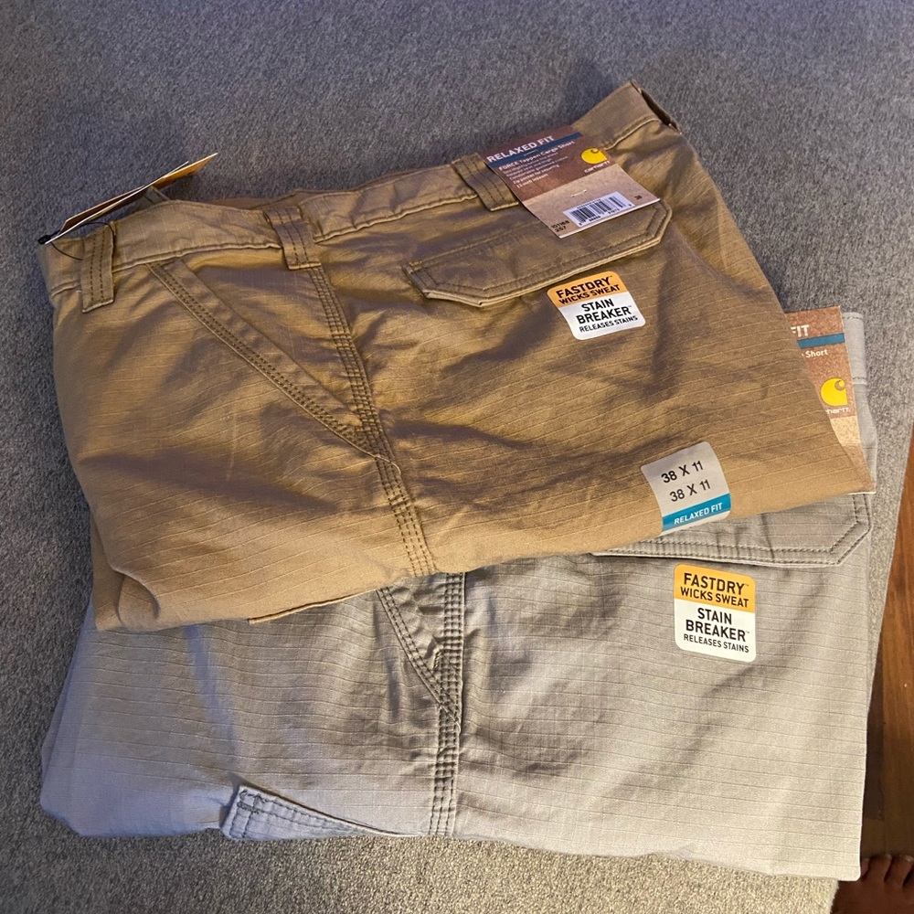 Men’s Carhartt Cargo Shorts Size 38 x2 Pair